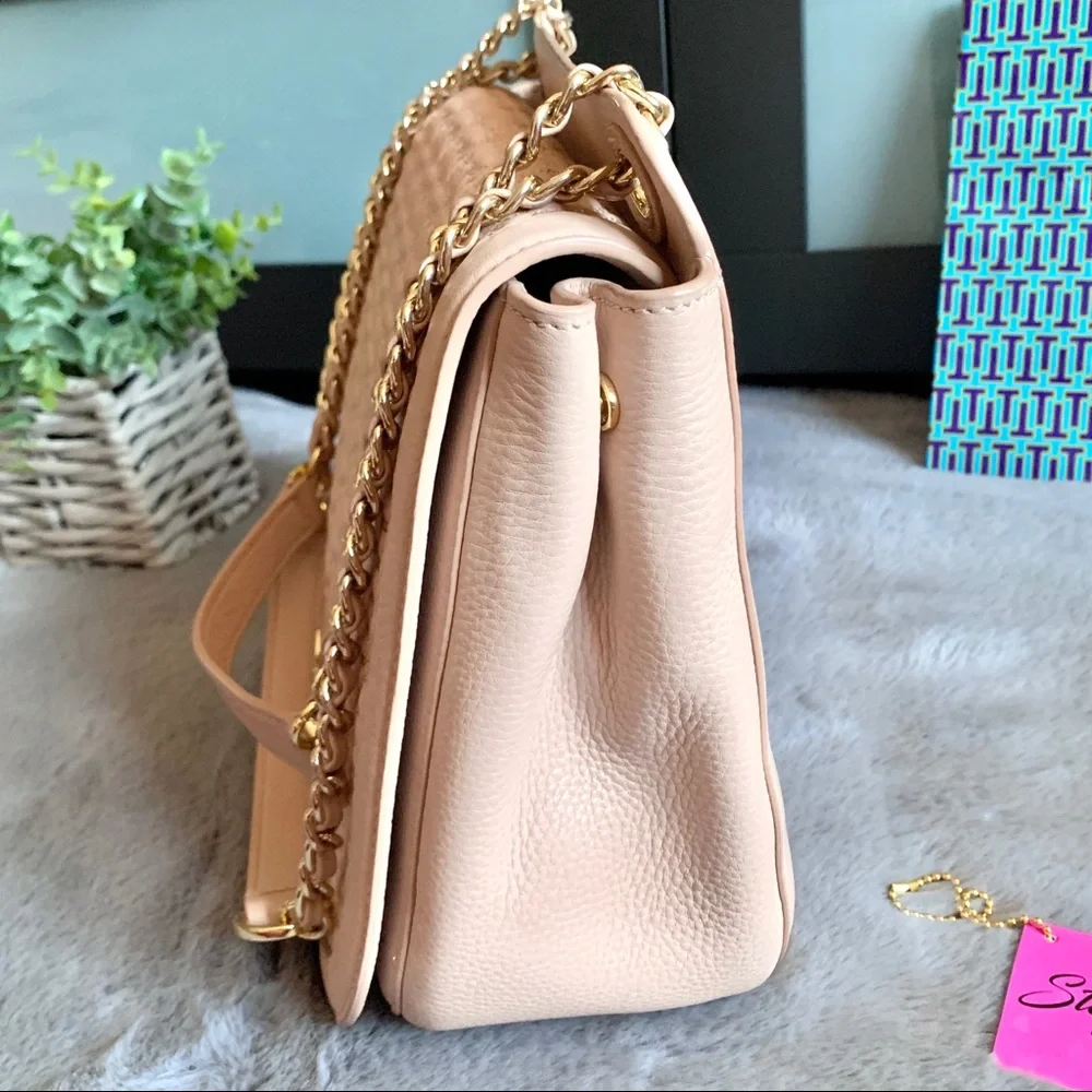 Tory Burch Bryant Pink Quilted Chain Flap Bag - Picture 7 of 16